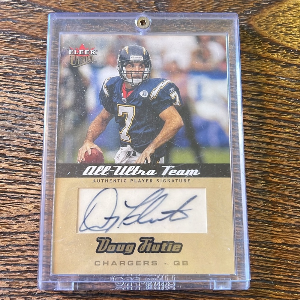 2005 Fleer Ultra Doug Flutie Autographed Card Chargers NFL Football